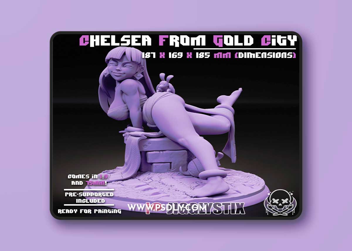 Chelsea from Gold City - Jigglystix – 3D Print Model
