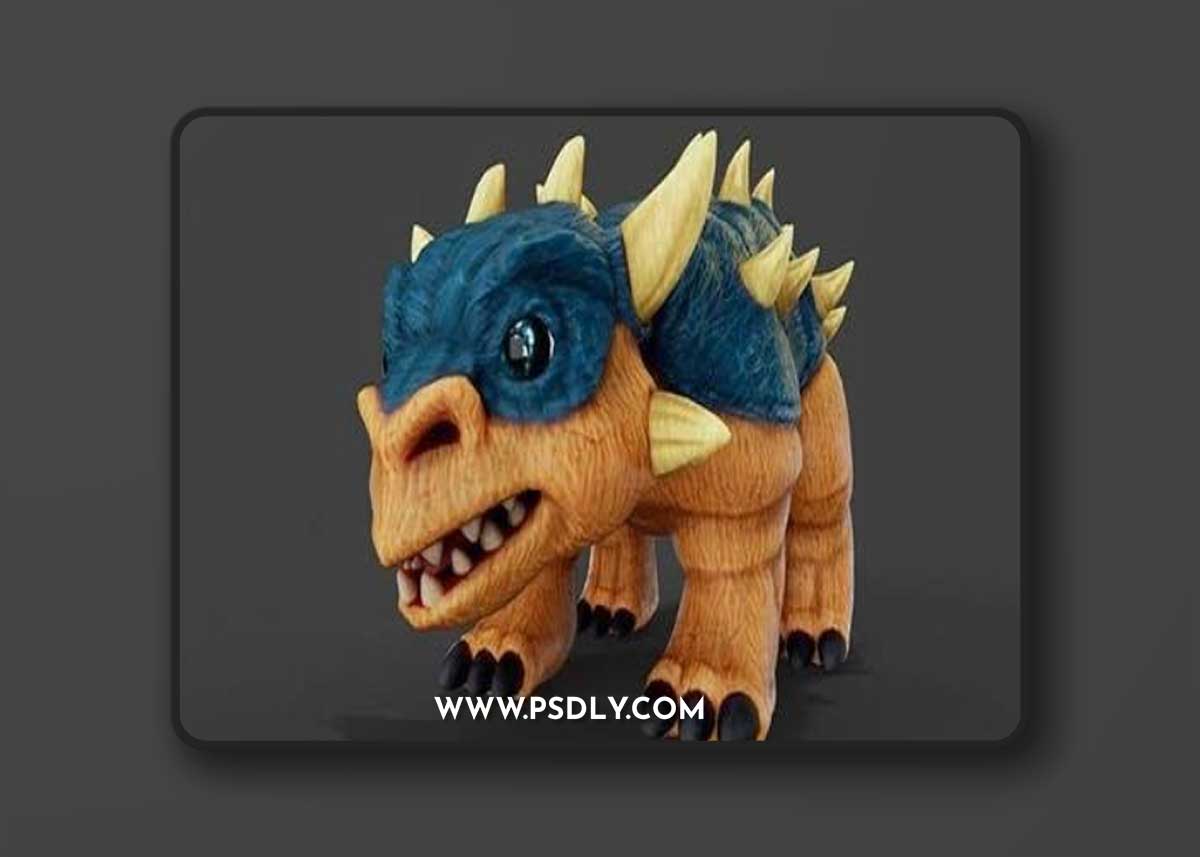 Cute Stylize Ankylasaurus (PBR) - 3d model