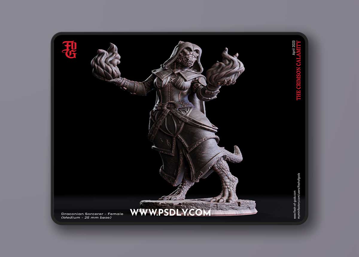 Draconian Sorcerer - Female Version – 3D Print Model