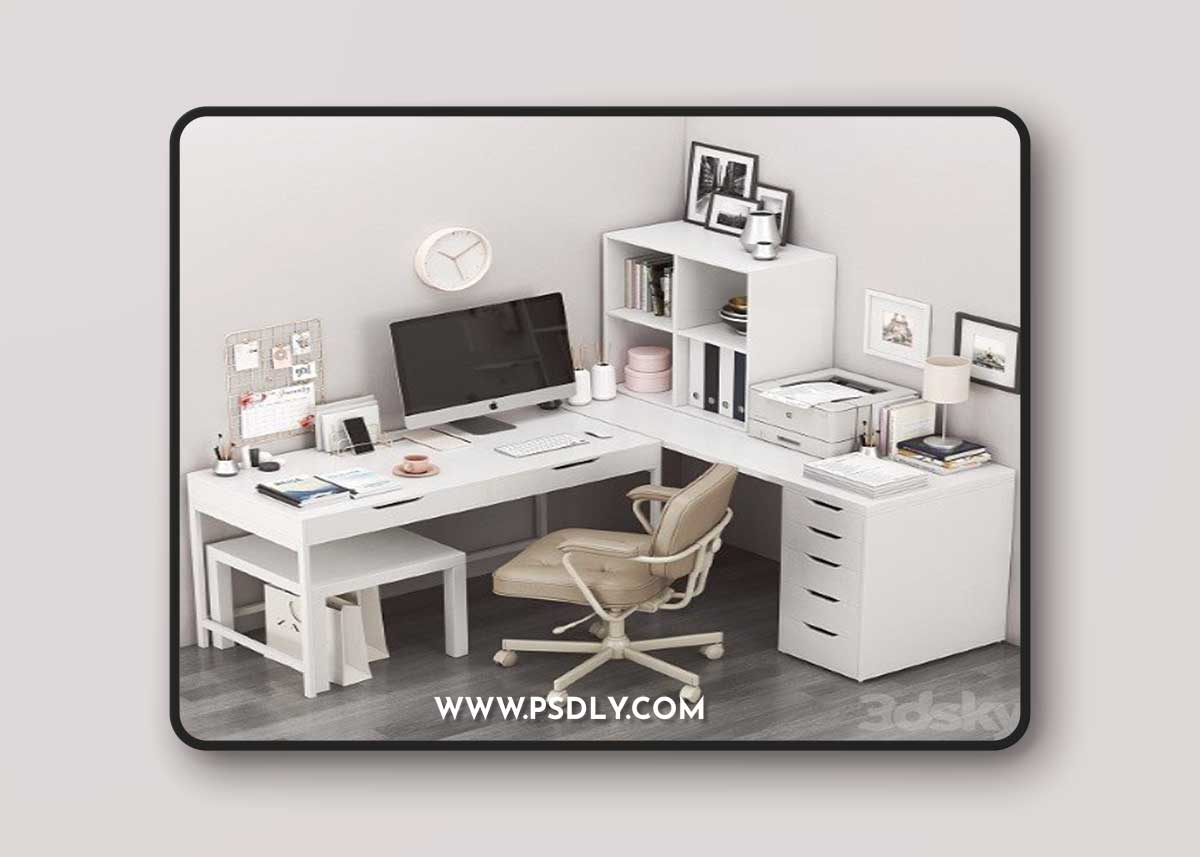 IKEA Corner Workplace With ALEX Table