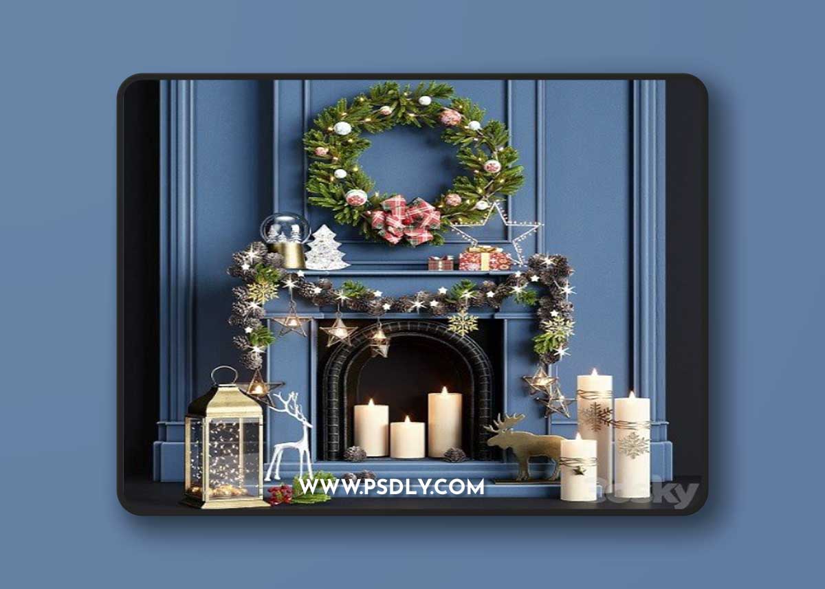 New Year Decorative Set 3 3D Model