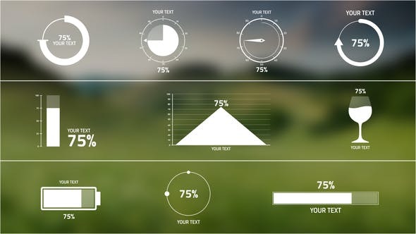 Videohive 10 Percentage Infographics 45731656