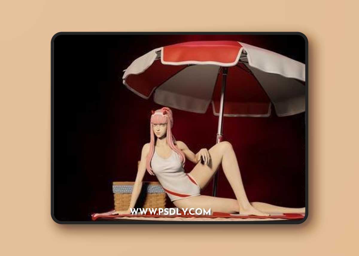Zero Two on beach – 3D Print Model