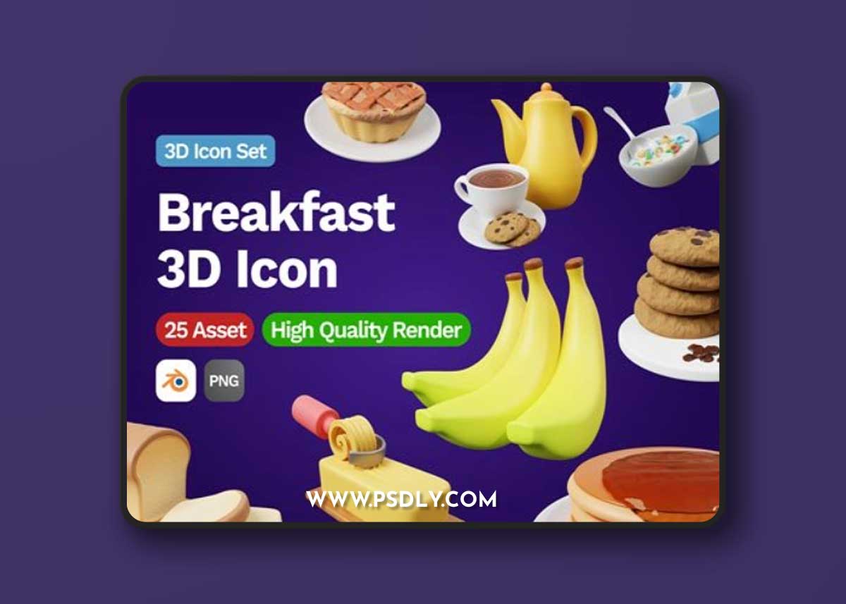 3D Breakfast Icon Ui8.net