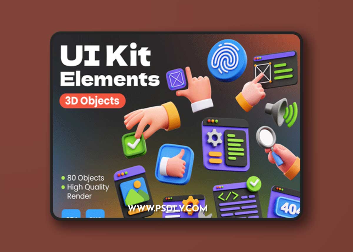 3D UI Kit Elements Ui8.net