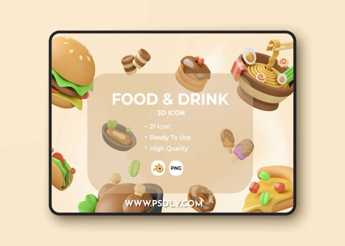 Food & Drink 3D Illustration Ui8.net