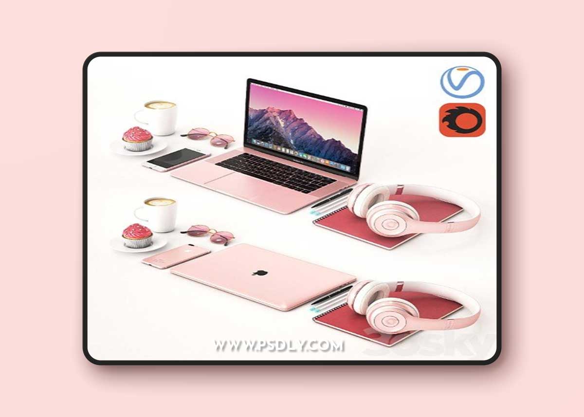 Workplace Rose Gold MacBook