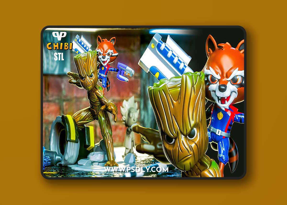 Groot And Rocket – 3D Print Model