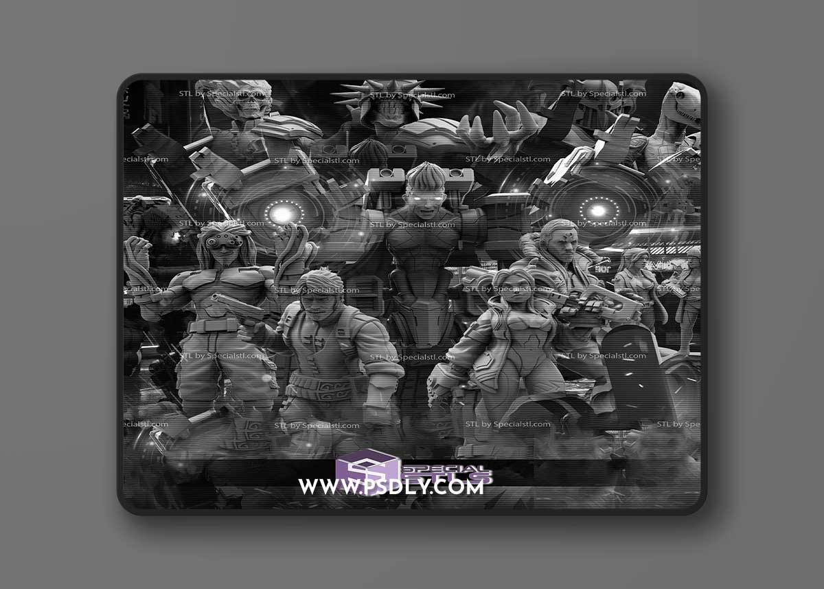 Papsikels Miniatures - Cyberpunk February 2023 – 3D Print Model