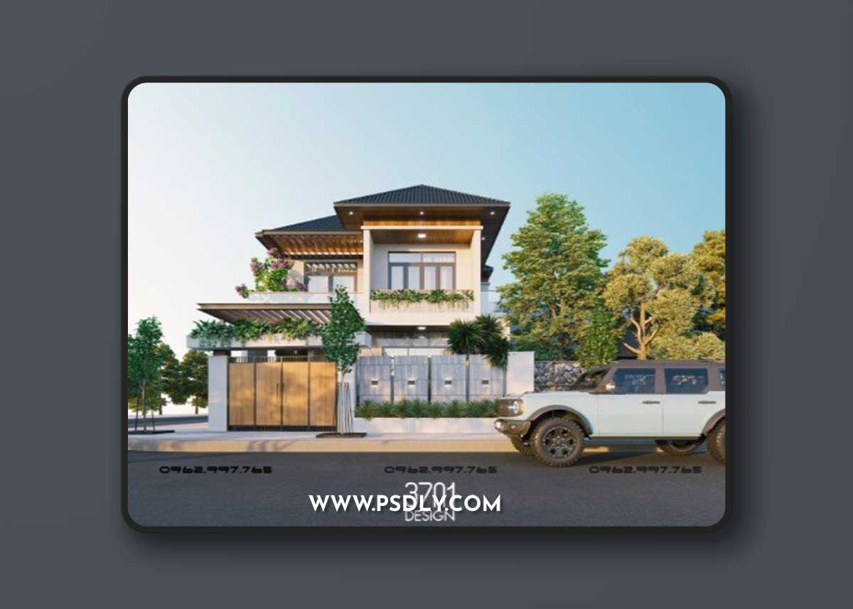3D House Exterior Scene