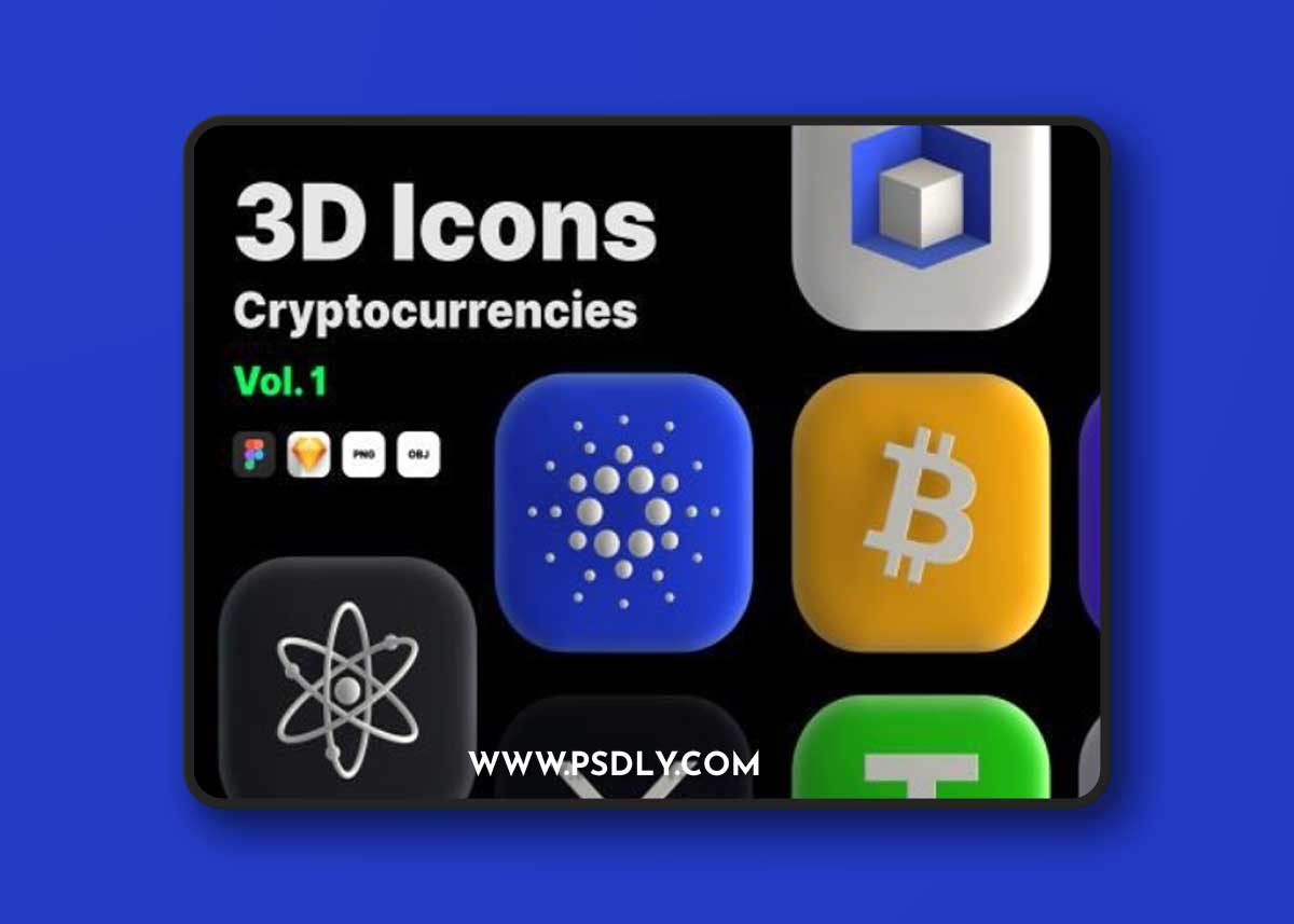 3D Icons Cryptocurrencies Vol. 1 Ui8.net
