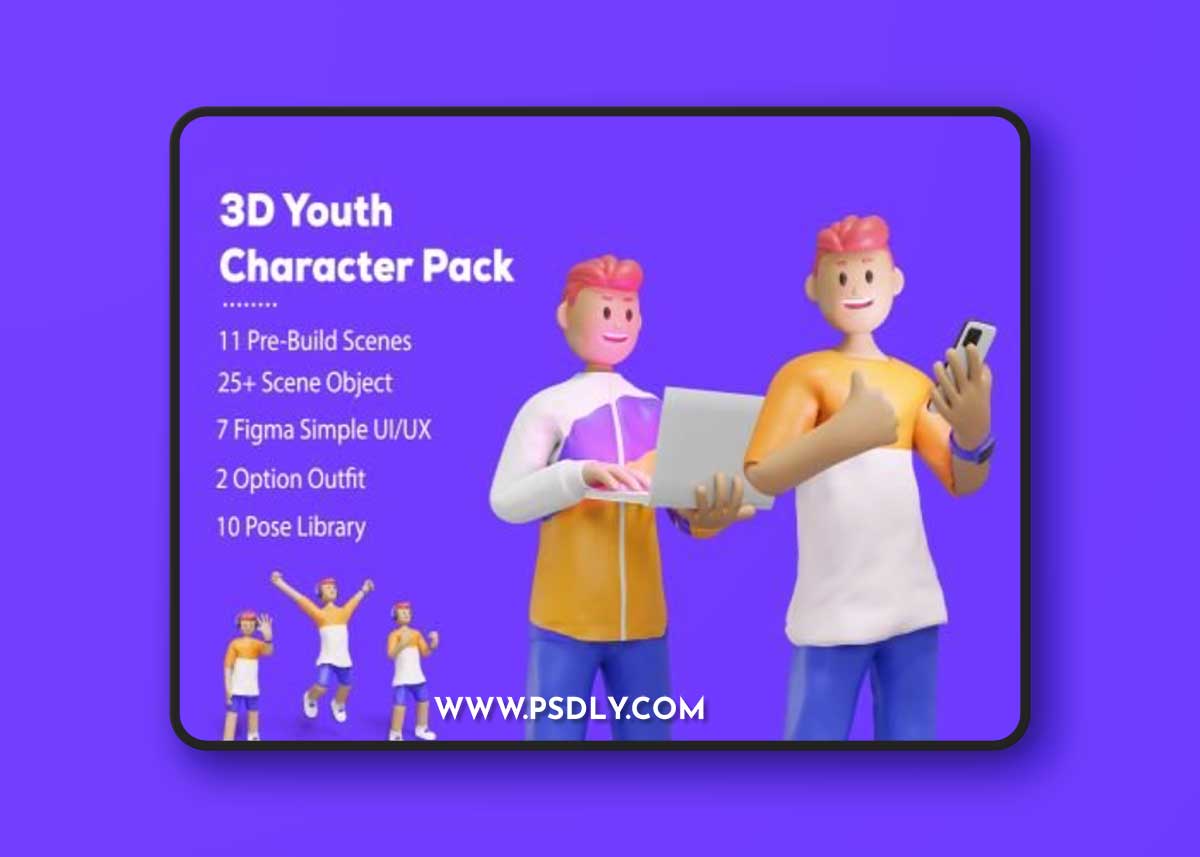 3D Web Illustration - Youth Character Pack Ui8.net