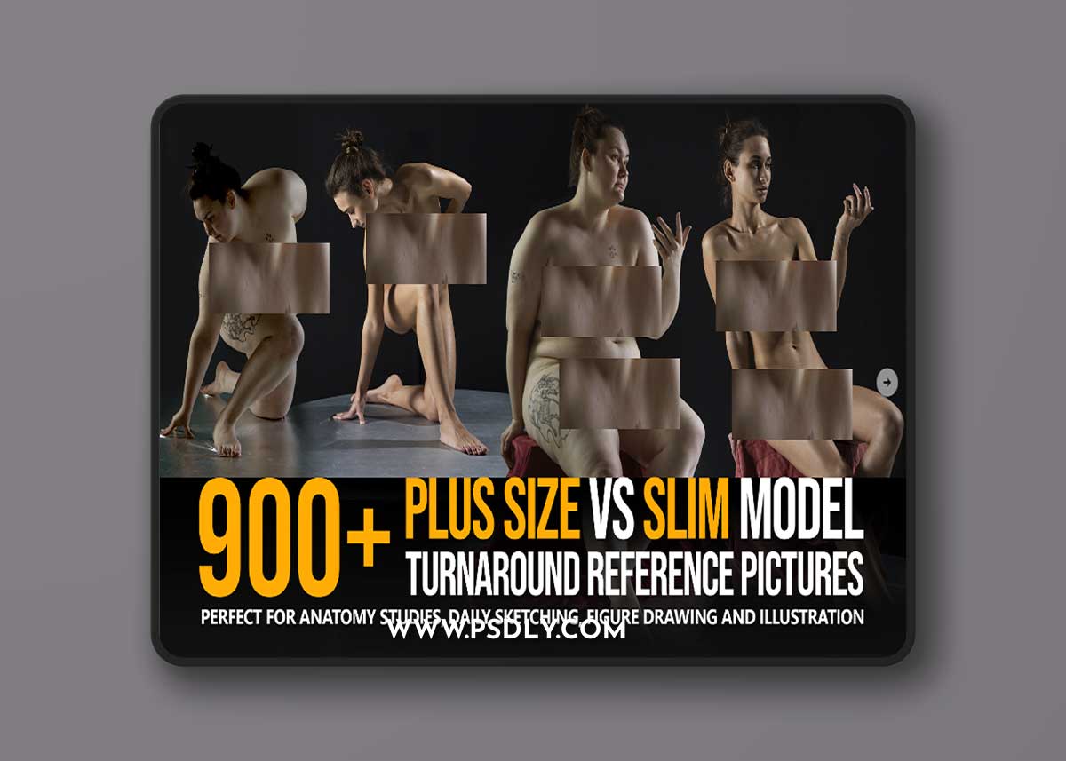 ArtStation - Grafit Studio - 900+ Plus-Size VS Slim Model Turnaround Reference Pictures