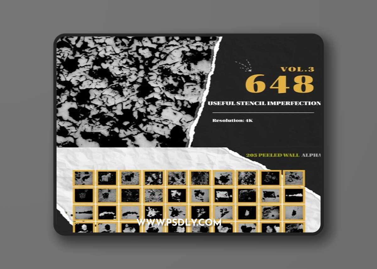 ArtStation - MEGA PACK --- 648 High Quality Useful Stencil Imperfection (9 Categories) vol.3