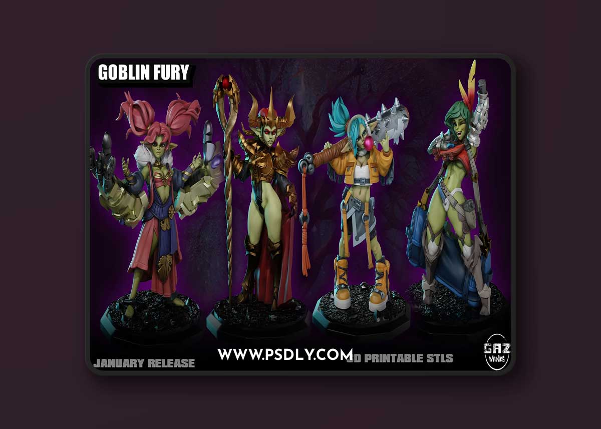 Gaz Minis - Goblin Fury Mini Pack – 3D Print Model