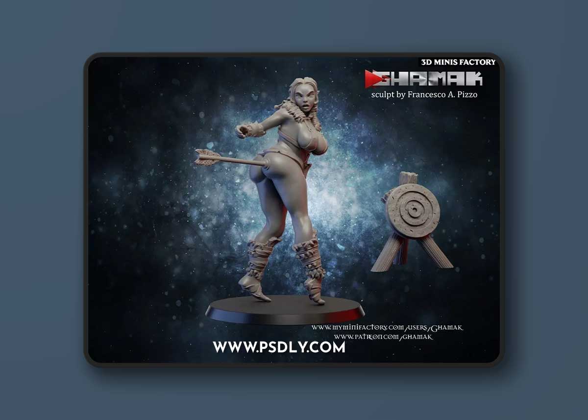Ghamak - Wood Elf Pin-up diorama part 2 and Amish Avatar – 3D Print Model
