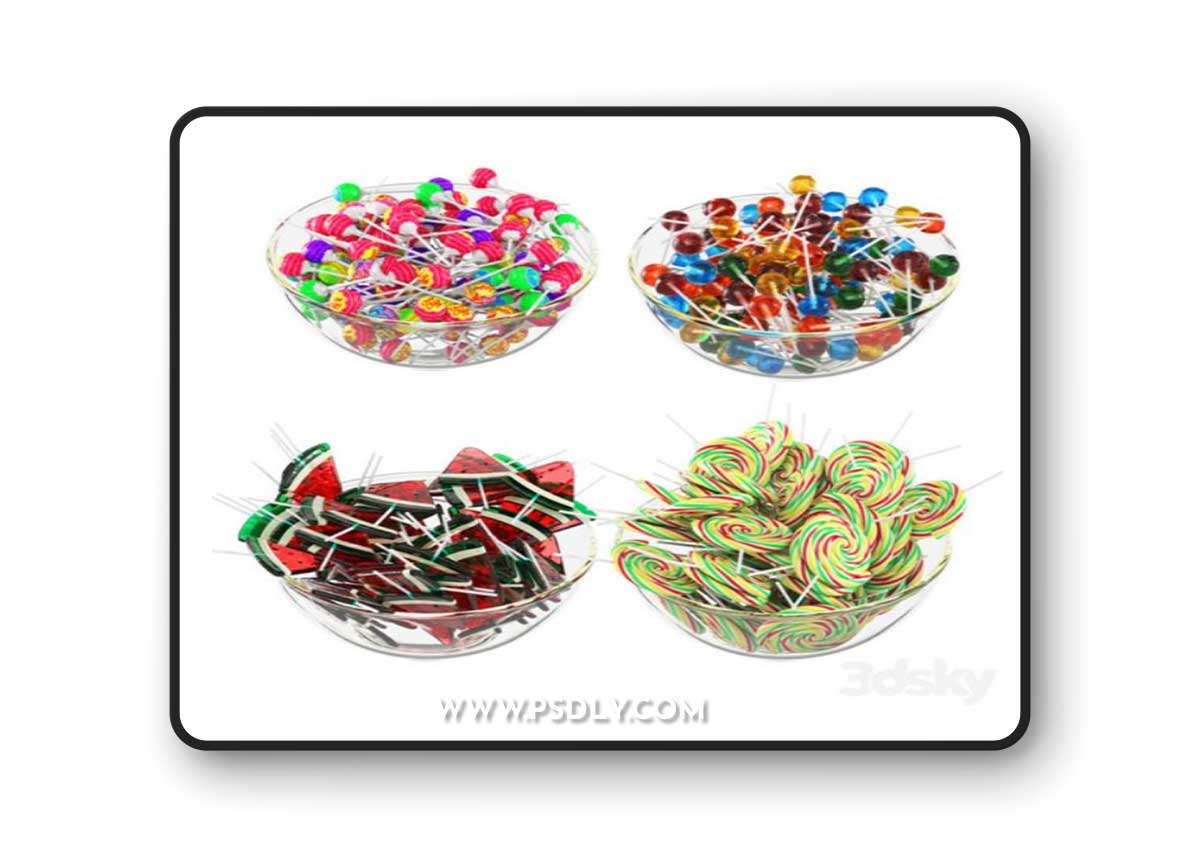 Glass Bowl With Lollipops