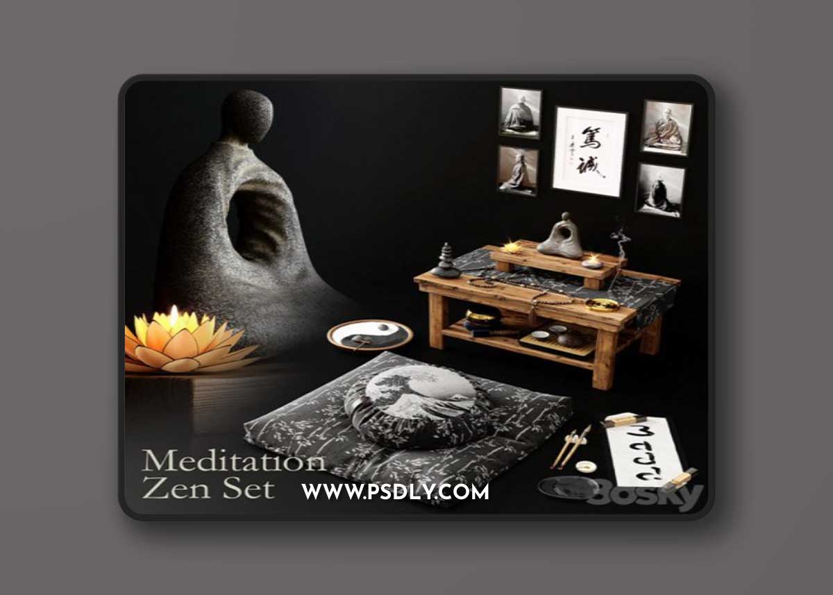 Meditation Zen Set 3D Model