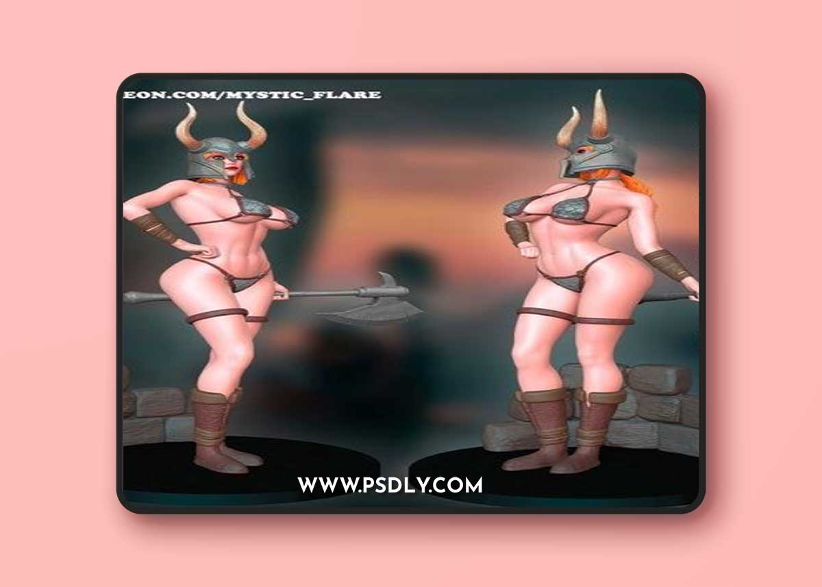 Mystic Flare - Barbarian Girl – 3D Print Model