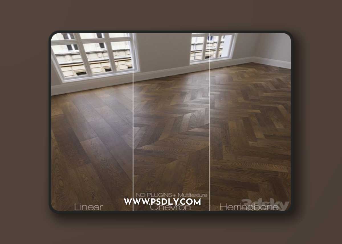 Parquet Natural Oak Smoked 3 Kinds Linear Chevron Herringbone