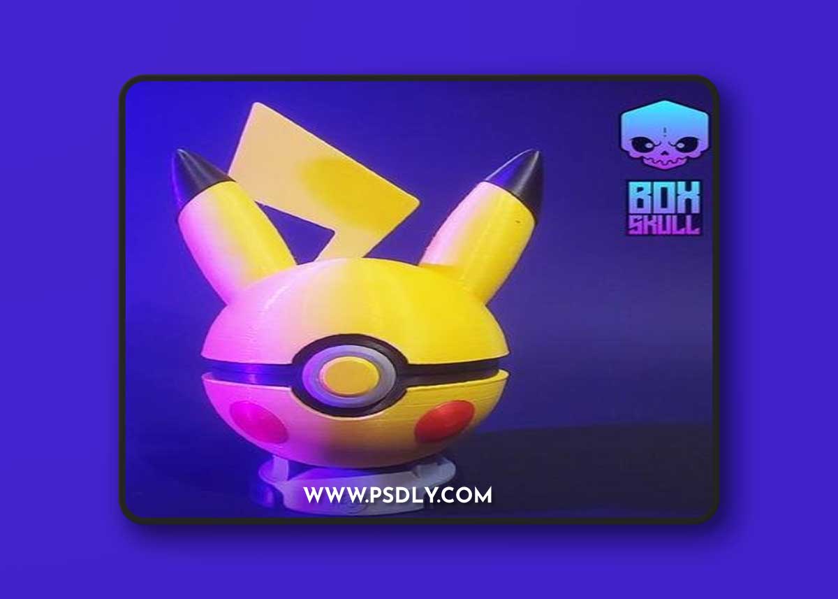 Pokeball Pikachu - Pokemon Holder Box – 3D Print Model