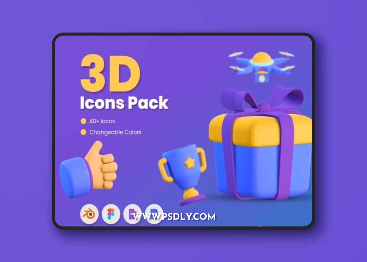 50 3D Icons Pack Ui8.net