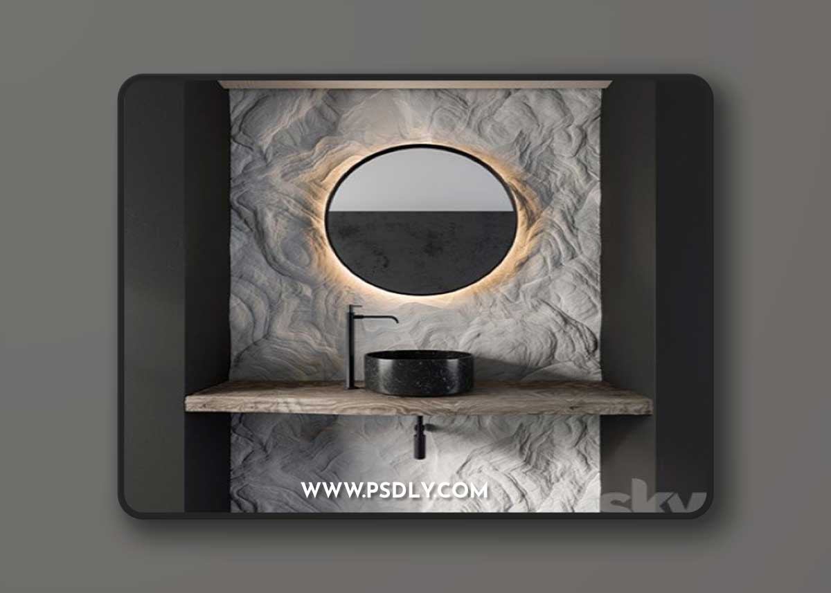 Pro 3DSky - Bathroom Furniture Gray Rock Wall