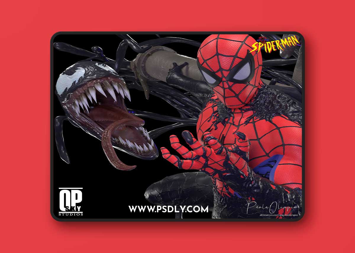 SkyOP Studios - Spider-Man VS Venom Statue – 3D Print Model