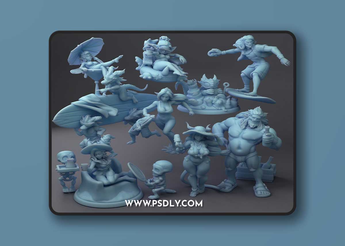 Twin Goddess Miniatures - Beach Week 2 August 2023 – 3D Print Model
