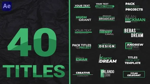 Videohive 40 Titles Pack 4k 47360903