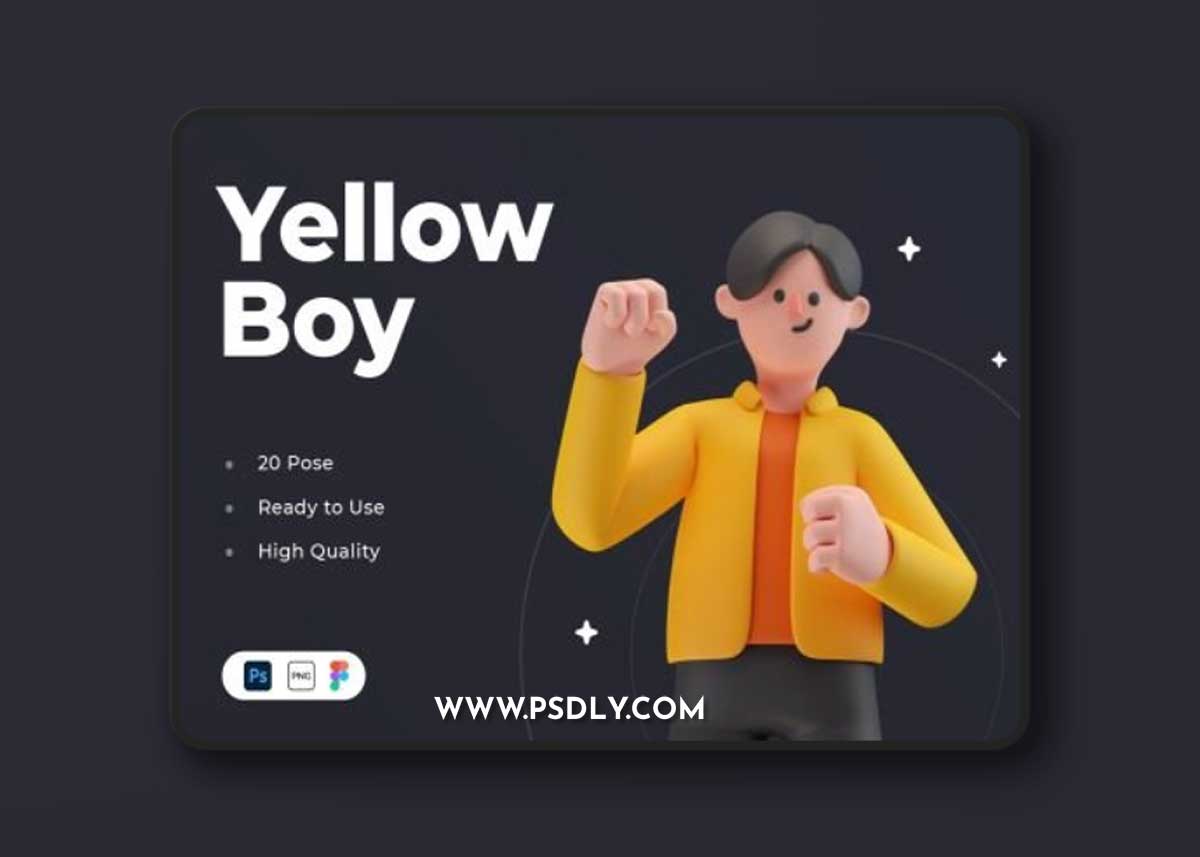 Yellow Boy 3D Character Ui8.net