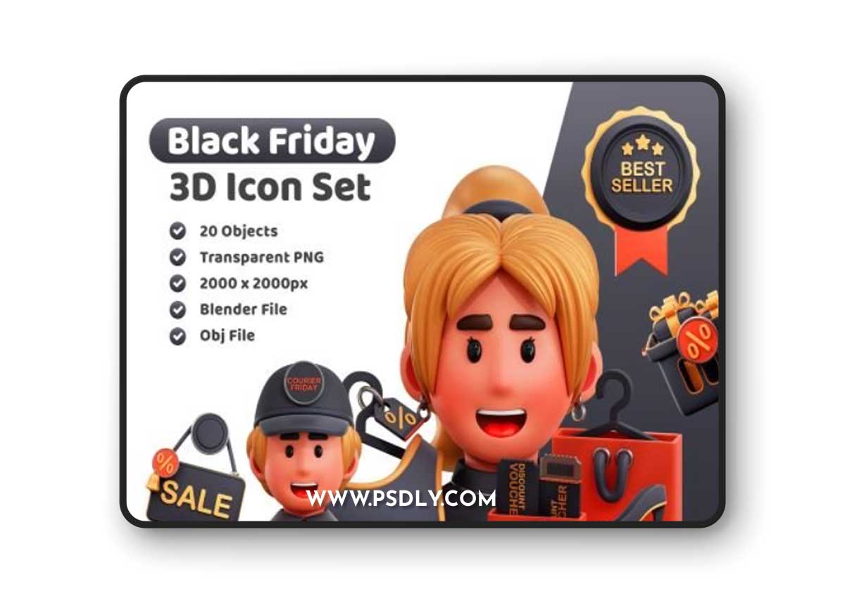 Black Friday 3D Icon Ui8.net