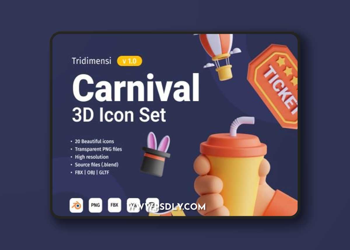 Carnival 3D Icon Set Ui8.net