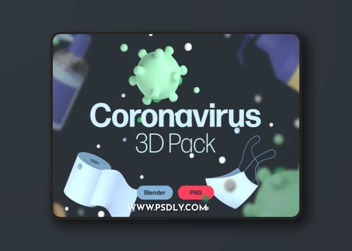 Coronavirus 3D Pack Ui8.net