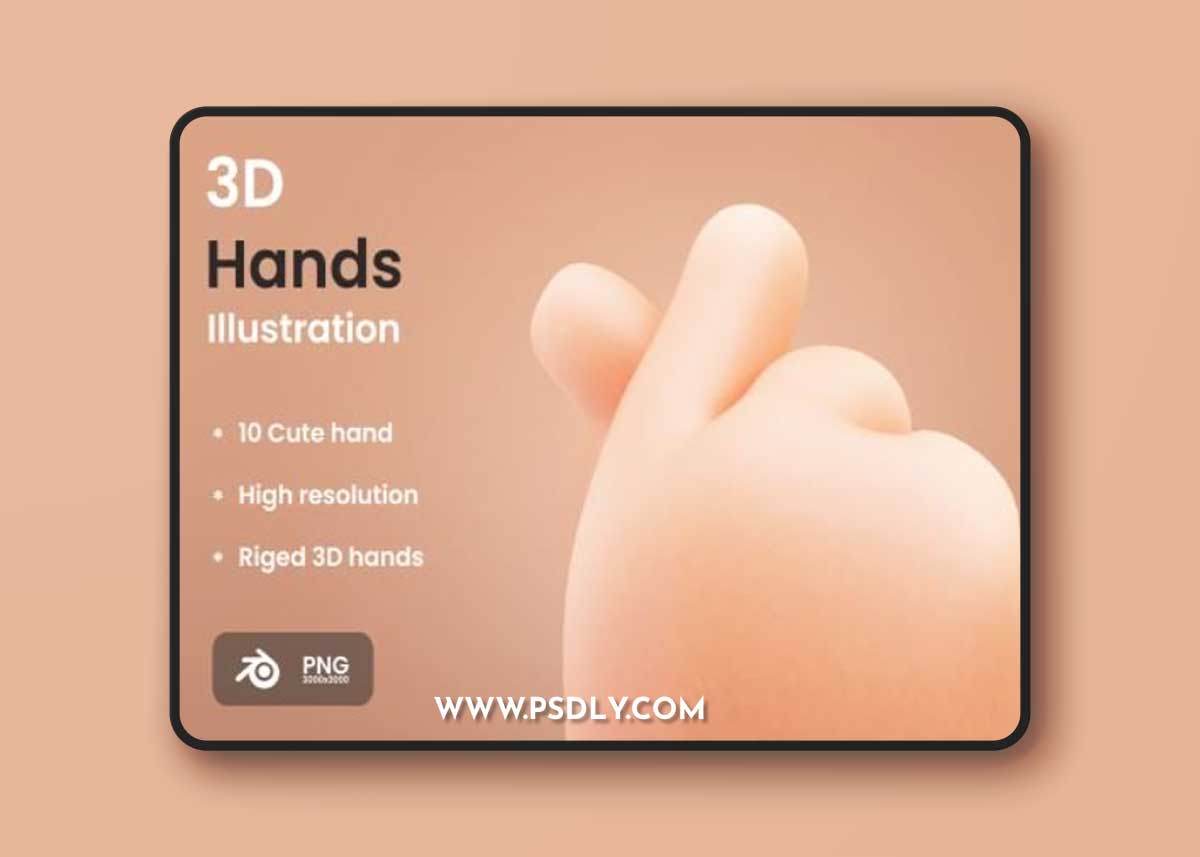 Cute 3D Hands Ui8.net