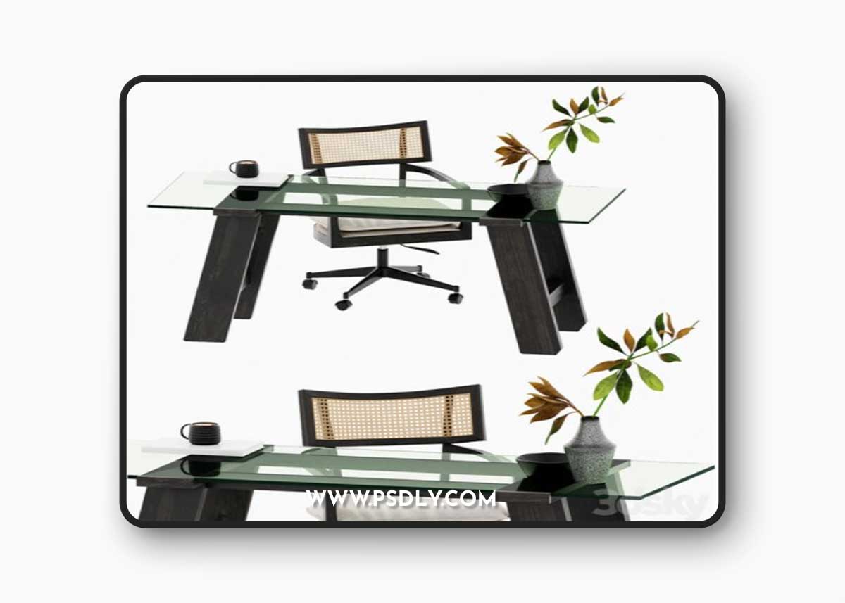 Libby-Cane-Desk-Chair-and-Madison-Glass-table