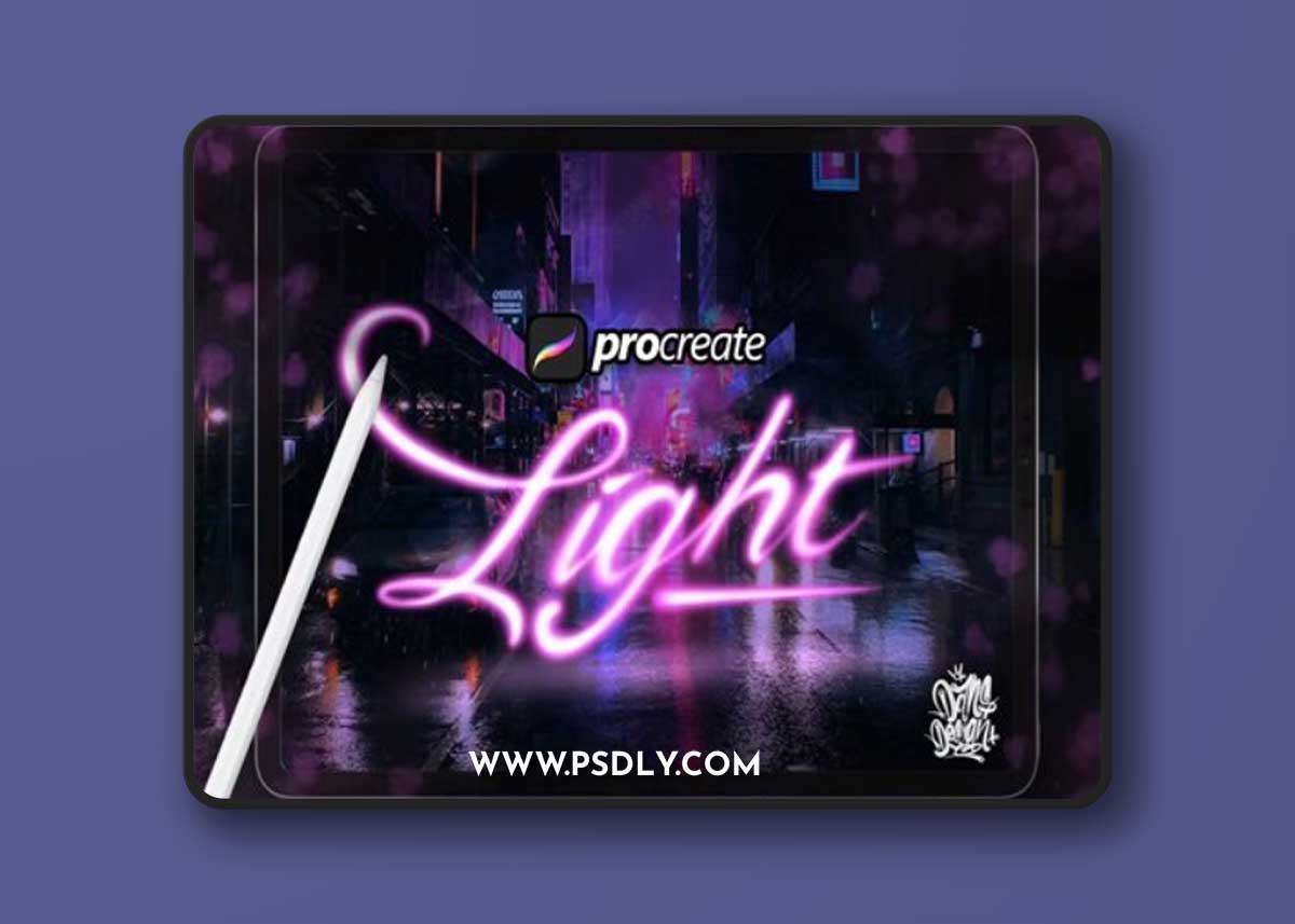 Light Brushes Pack for Procreate