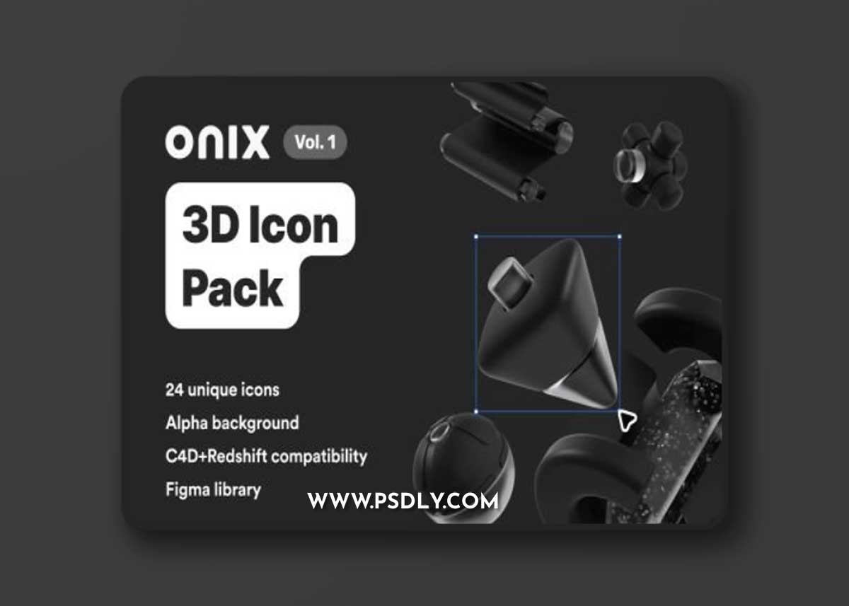 Onix vol. 1 – 3D Icon Pack Ui8.net