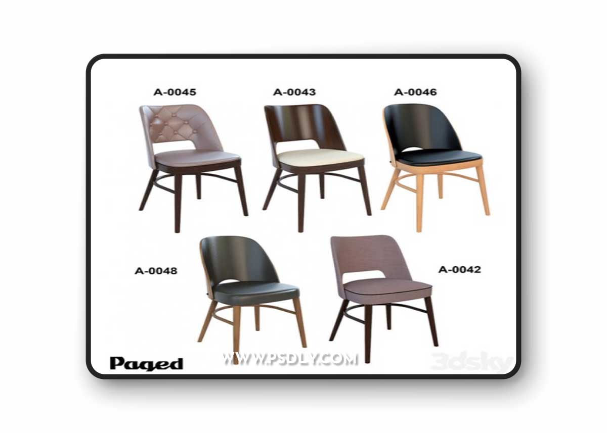 Paged chairs A-class 3D Model