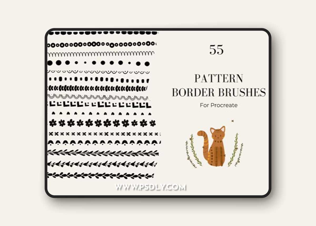 Pattern Border Brushes for Procreate