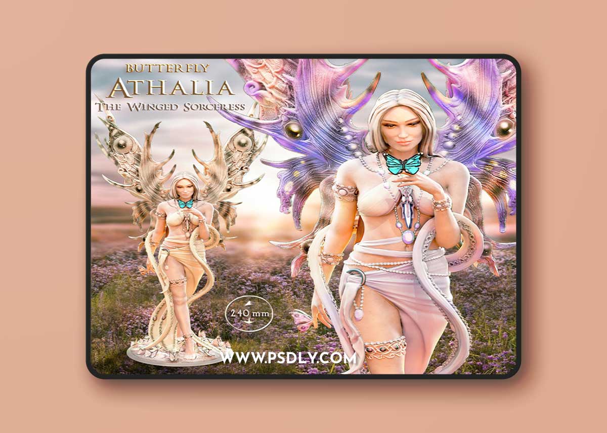 Printomancer - Athalia NSFW variants, The Winged Sorceress model – 3D Print Model