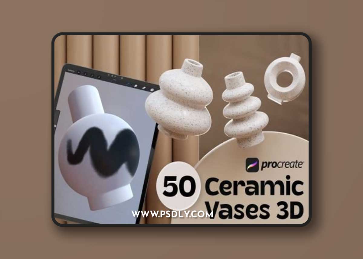 Procreate Ceramic Vases 3D Ui8.net