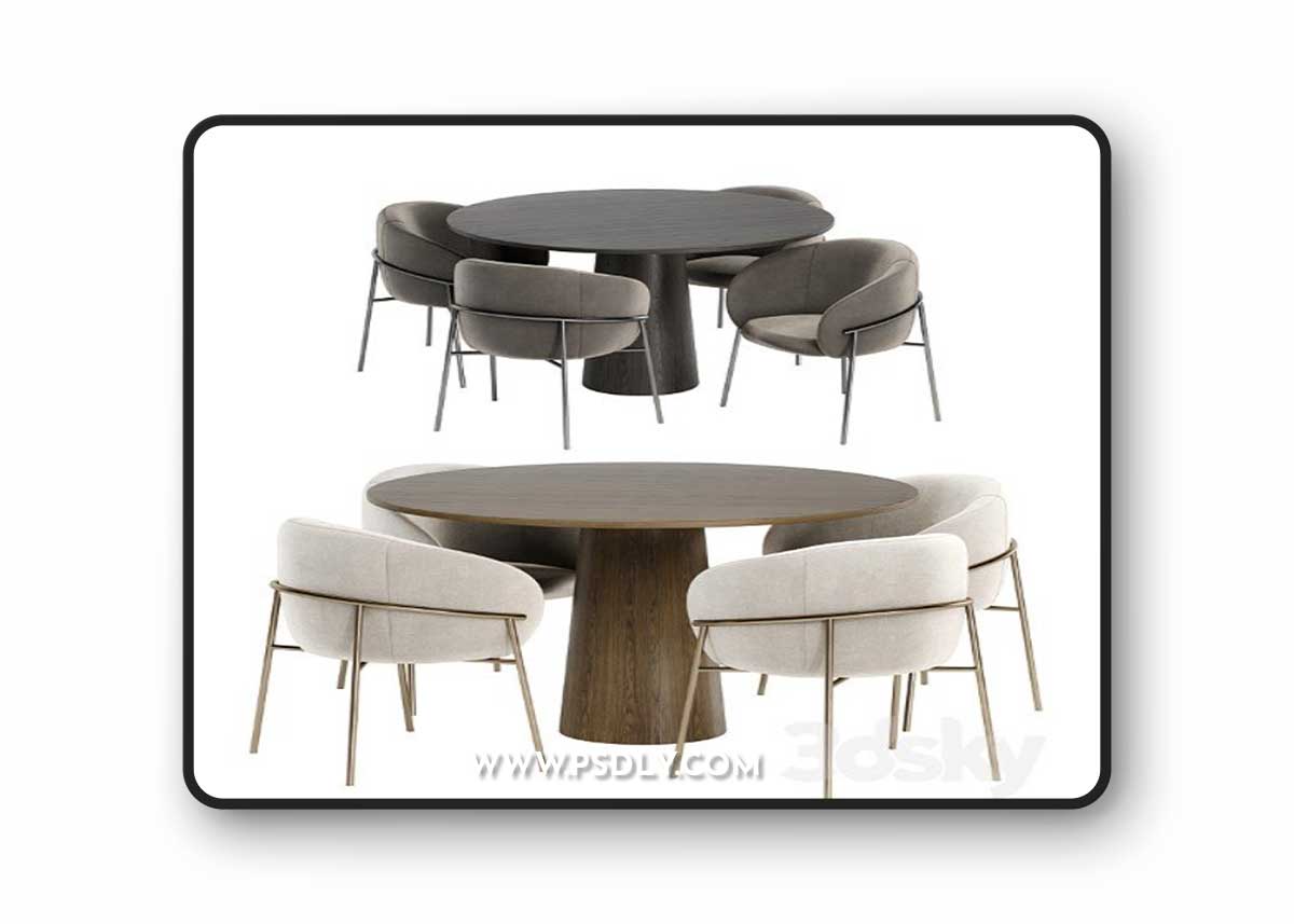 Rimo dinning chair with Pedestal table