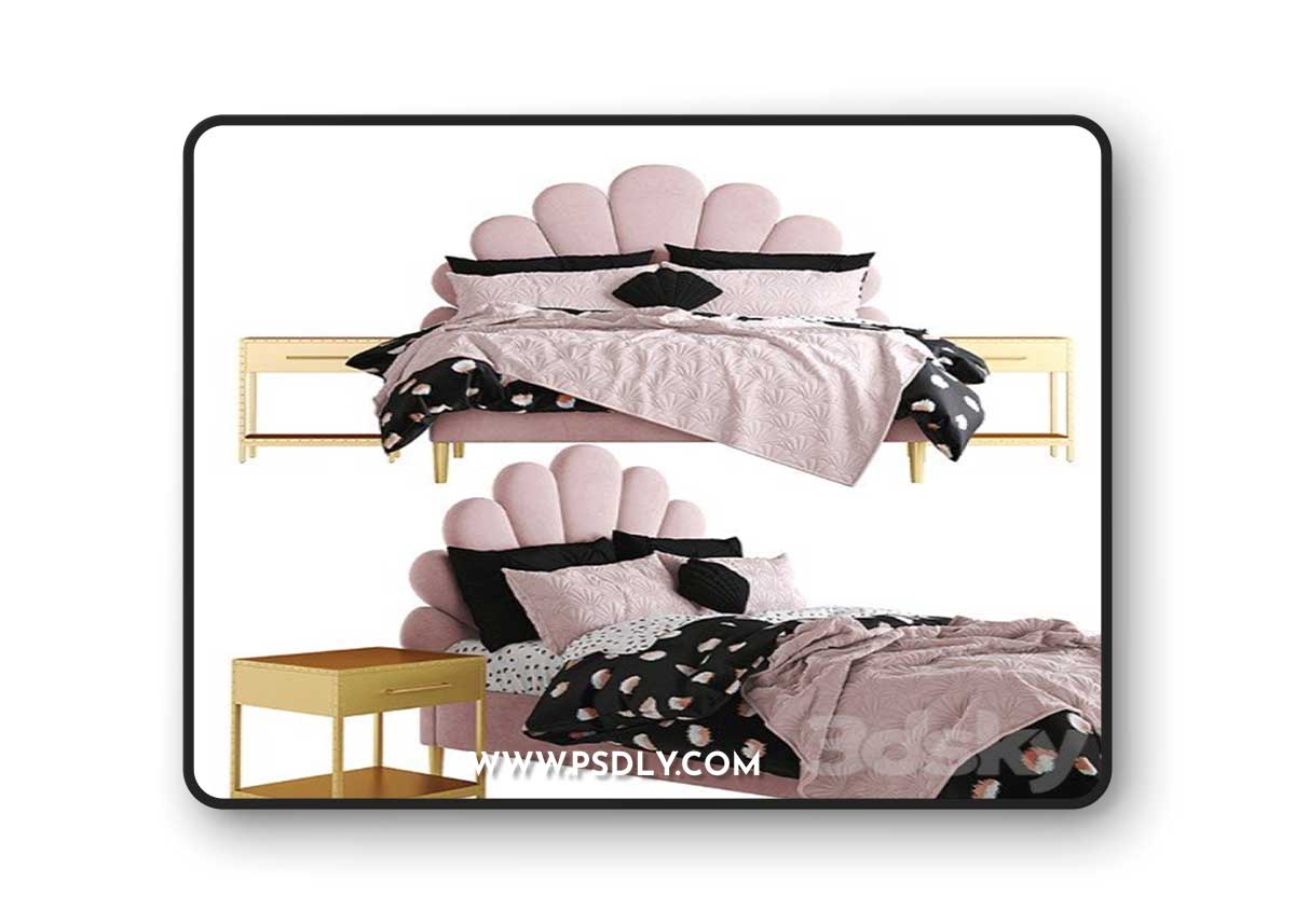 The Emily Meritt Shell Upholstered Bed