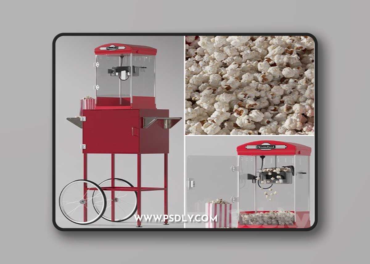 Throwback Movie Theater Popcorn Machine with Cart