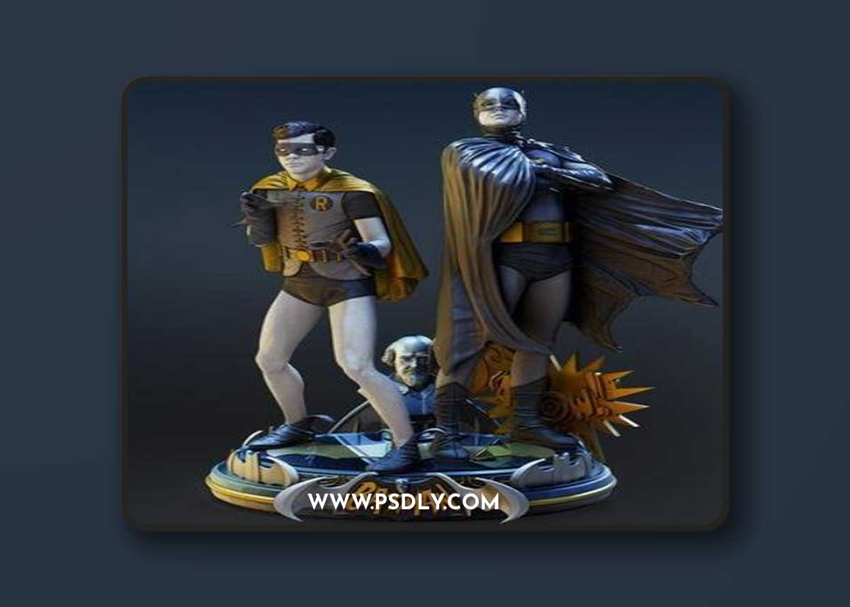 B3DSERK - Diorama Base Batman and Robin – 3D Print Model