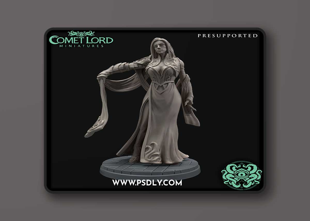 Comet Lord Miniatures - Ysabelle Vampire Lady – 3D Print Model