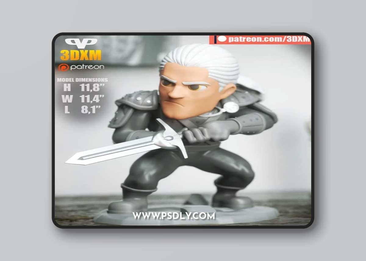 Henry Cavill Witcher Chibi – 3D Print Model