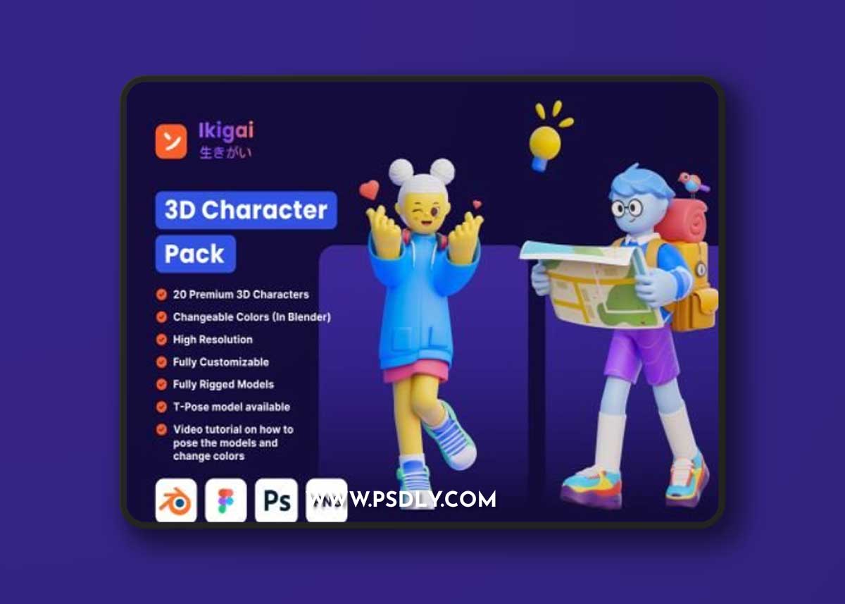 Ikigai - 3D Character Pack Ui8.net