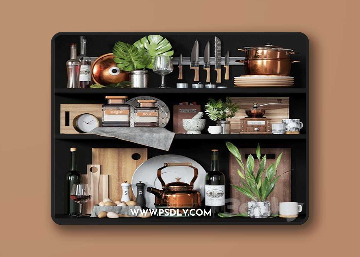 Kitchen decorative set 3D Model